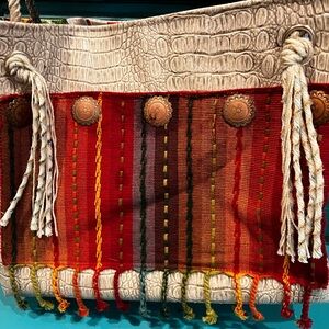 Western Purse With Fringe Detail and Copper buttons.